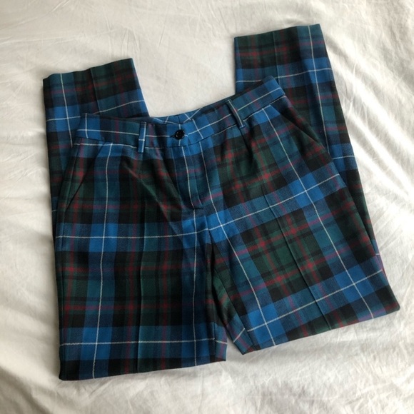 Dolce & Gabbana Blue Plaid Trousers - Picture 1 of 2